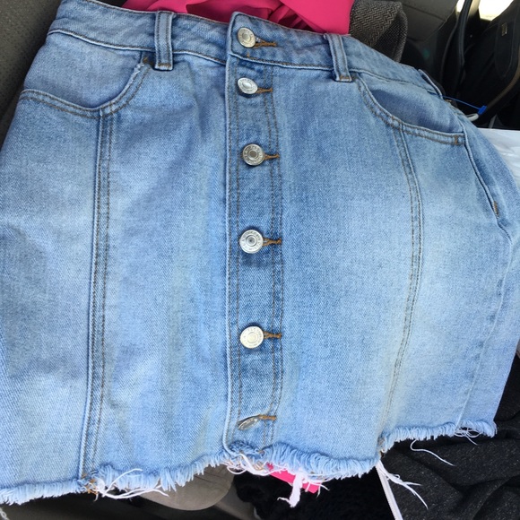 Pac Sun Los AngelesFringe button up jean skirt - Picture 7 of 7